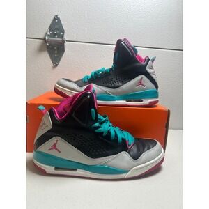 Jordan Flight Remix South Beach Black Teal Pink Mens High Top 12m #2713